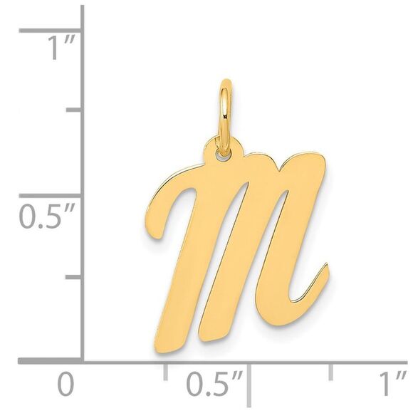Kazi Luxury 14k Yellow Gold Medium Script Letter M Initial Charm - Picture 4 of 4